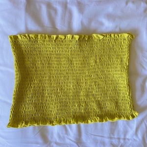 Lime/Yellow scrunched tube top